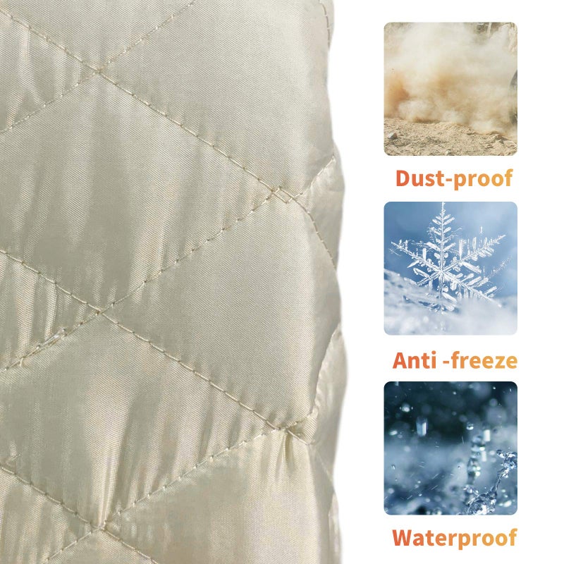 Homydom Air Conditioner Cover Inside, AC Unit Cover Double Insulation Defender, High Elasticity, Light Yellow M-25"x 16"x 3.5"(L x H x D) - Image 4